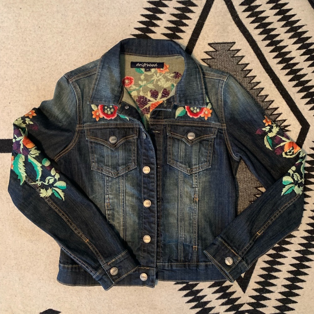 embroidery Jean  jacket, size M, from Sundance Catalog, Driftwood.